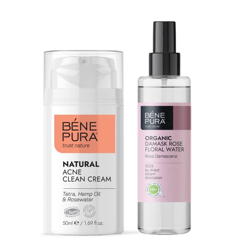 Krema za obraz proti aknam in Bio Rosa Damascena Rožna voda - GMC