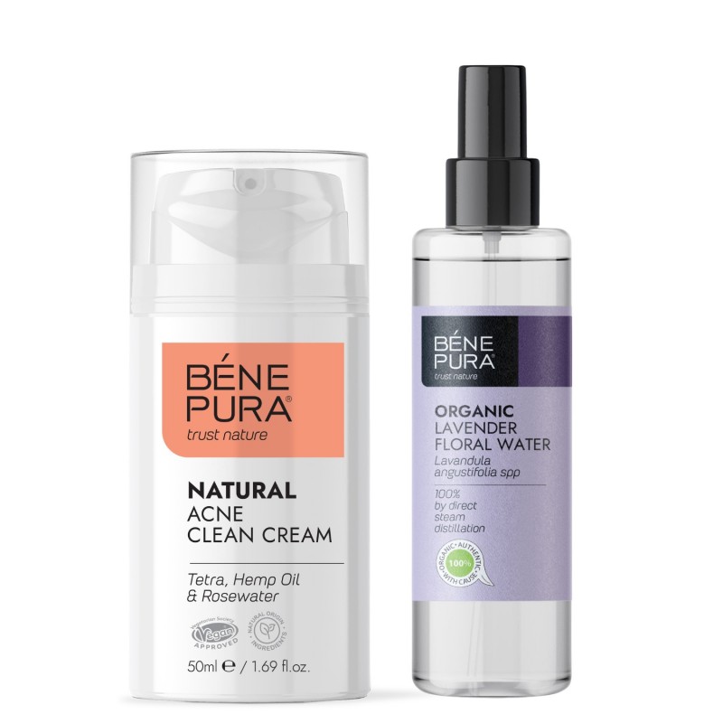 Krema za obraz proti aknam in Bio Sivka Cvetna voda - GMC