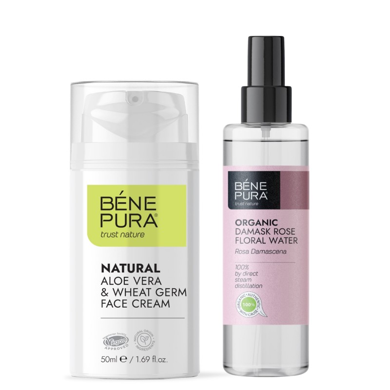 Krema za obraz z aloe vero in Bio Rosa Damascena Rožna voda - GMC