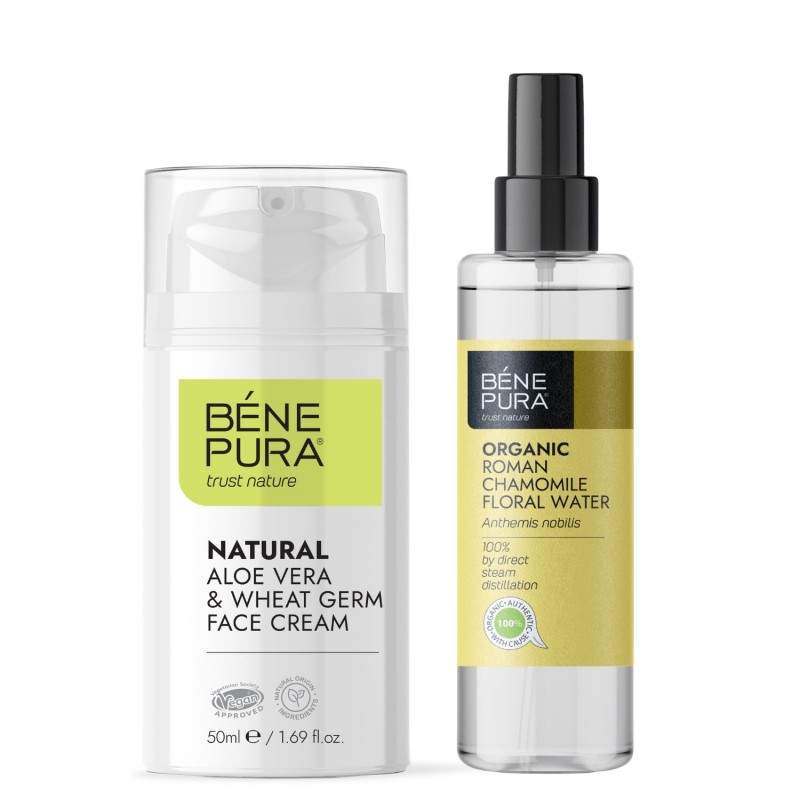 Krema za obraz z aloe vero in Bio Rimska Kamilica Cvetna voda - Primerjava izdelkov