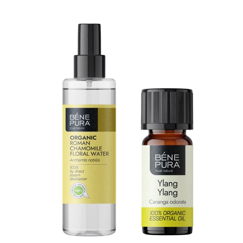 Bio Rimska Kamilica Cvetna voda in Bio Ylang ylang Eterično olje - GMC
