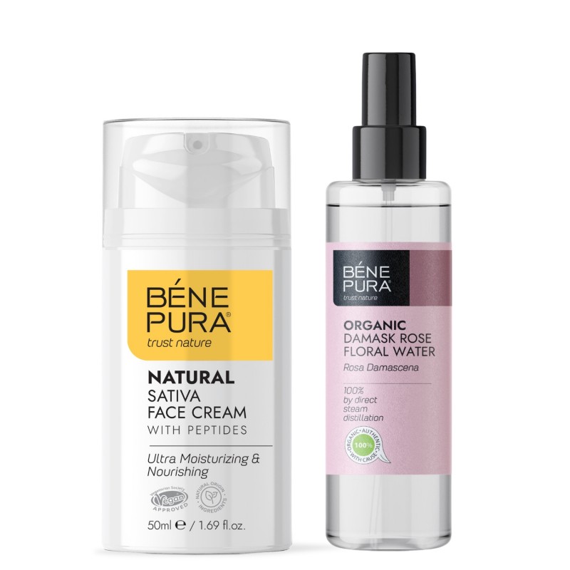Vlažilna krema za obraz in Bio Rosa Damascena Rožna voda - GMC