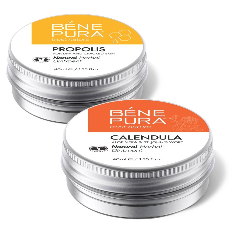 Mazilo proti Srbenju s 30% Propolisom in Mazilo za Opekline in Rane z Ognjičem, Aloe Vero in Šentjanževko - GMC