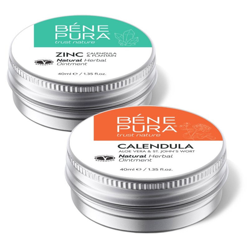 Mazilo proti Srbenju s Cinkovim Oksidom in Mazilo za Opekline in Rane z Ognjičem, Aloe Vero in Šentjanževko - GMC