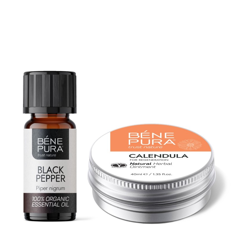 Mazilo za Opekline in Rane z Ognjičem in Bio Črni Poper Eterično olje - GMC