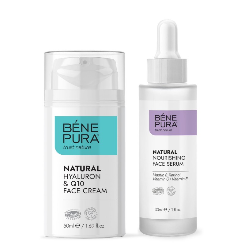 Serum za obraz z retinolom in Hyaluron & Q10 krema za obraz - GMC