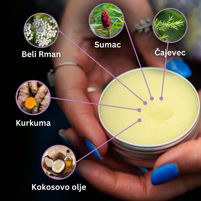 3x Mazilo za Hemoroide z Belim Rmanom, Tetro in Kurkumo - 40ml