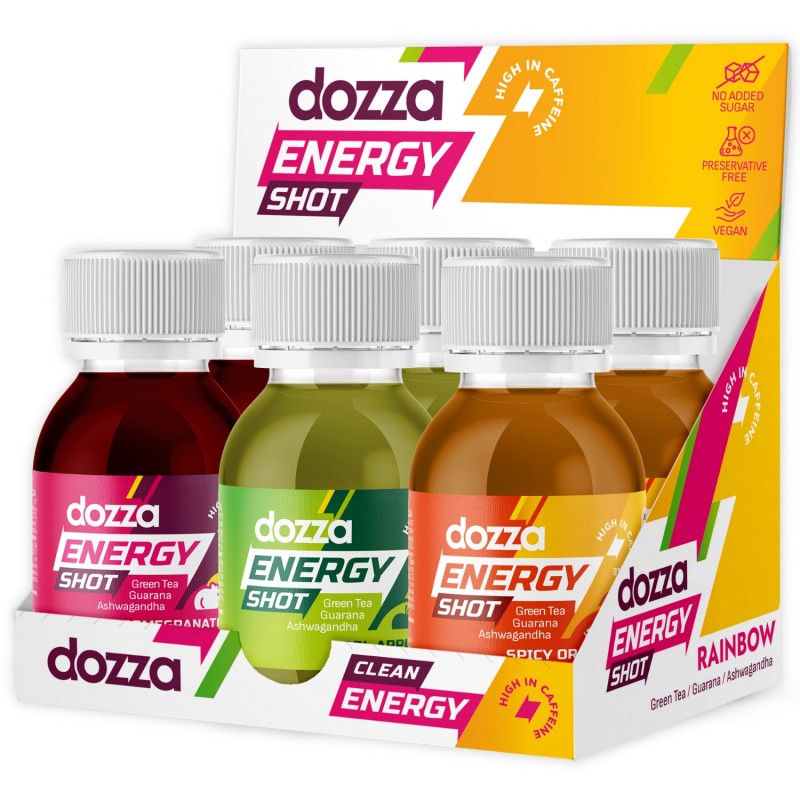 6x Pack DOZZA Energy Rainbow Pack Energy shots - 60ml - Primerjava izdelkov